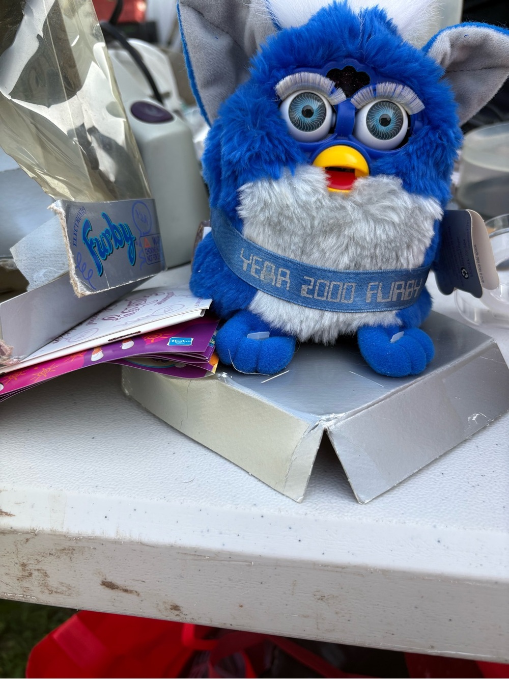 FURBY-Year 2000 Plush Toy - Blue and White-Limited Edition Y2K.